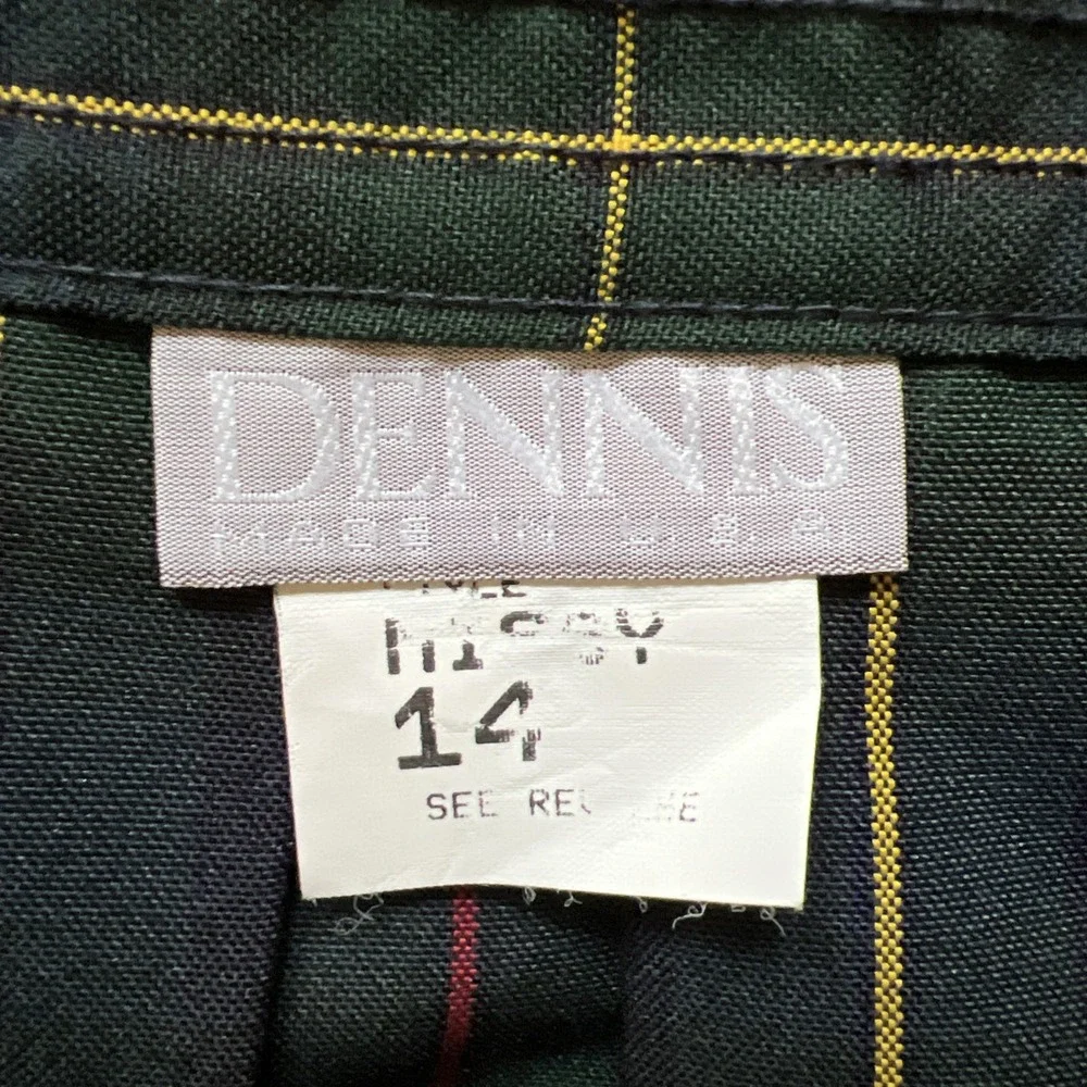 Vtg Dennis Made In USA Women's Size Missy 14 Plaid Skirt Pleated Preppy Academia
